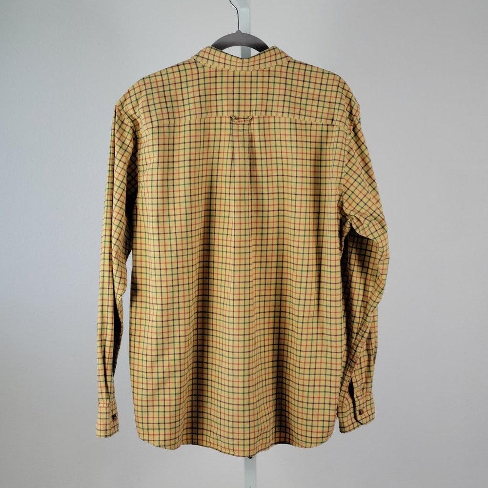 EDDIE BAUER MEN'S Plaid Button-Down Shirt mustard Size Large - Picture 2 of 7